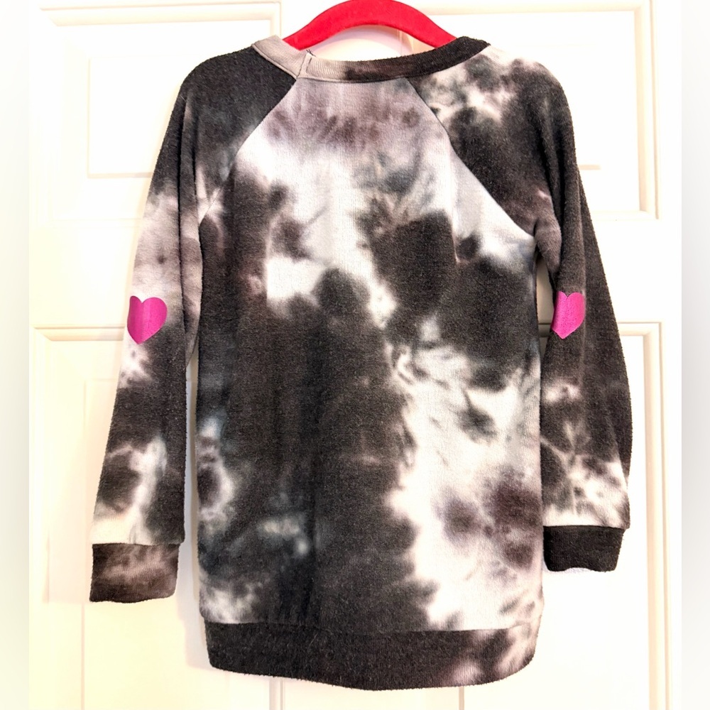 Chaser Kids Tie Dye Unicorn 🦄 Lounge/Sweatsuit Set - Black and Purple - Picture 5 of 8